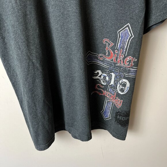 2010 Hope Biker Sunday T Shirt Medium M Gray Graphic Tee Vintage Y2K - Picture 5 of 16